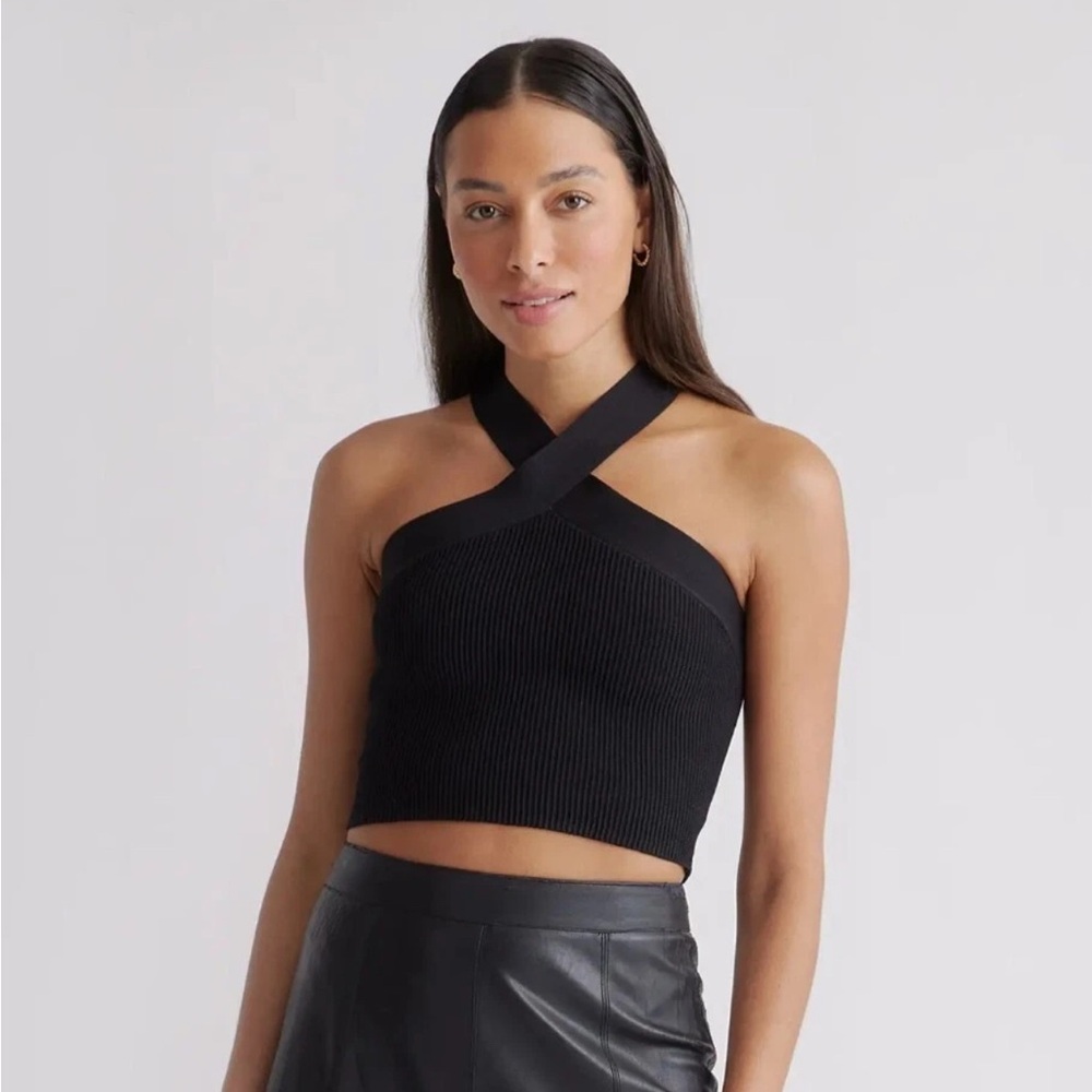 SOLD - Quince Women's Cropped Halter Sweater Knit Tank - NWT